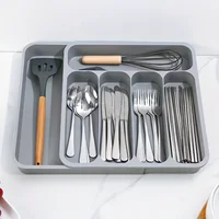 Kitchen Drawer Organizer for Utensils and Flatware, Non-Slip Cutlery  Tray with Expandable Design, Durable , Easy to Clean - Ide 1