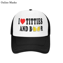 

I Heart Titties and Beer - Love Funny Gag - Vintage Retro Style Trucker Cap Hat Men's Baseball Cap Snapback Funny Trucker Hat