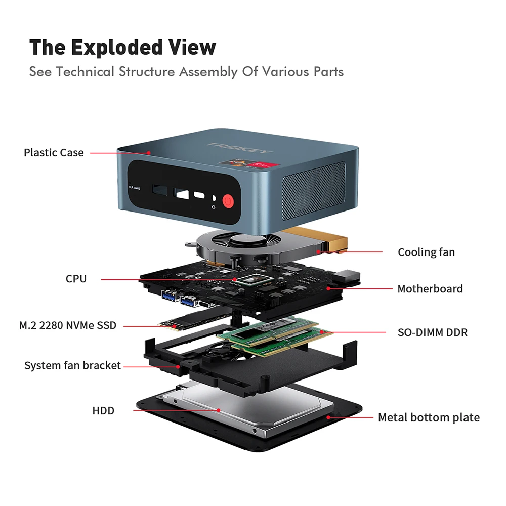 TRIGKEY S5 Ryzen 7 5700U MINI PC DDR4 16 GB 500 GB NVMe SSD