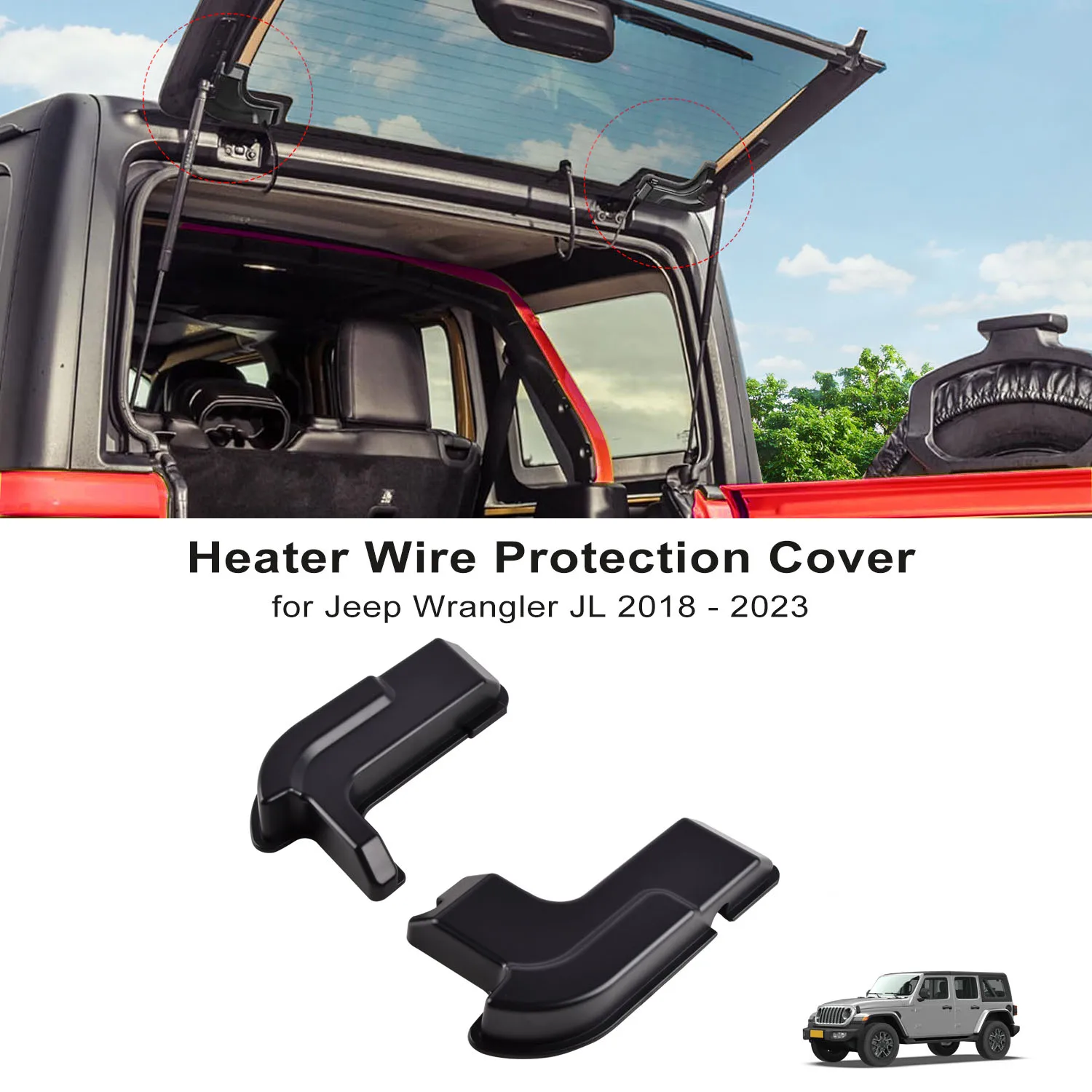 Car Tailgate Glass Heater Wire Protection Cover Rear Window Decoration Trim For Jeep Wrangler Jl 2018-2024 Car Accessories