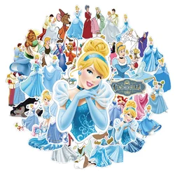 10/30/50pcs Disney Anime Cinderella Cartoon Stickers Decal DIY Scrapbooking Guitar Stationery Fridge Decoration Sticker Kids Toy