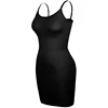 Women Shapewear Full Slip Tummy Control Crew Neck Cami Mini Under Dress Smooth Body Shaper New Spaghetti Straps Lingerie - Black, L