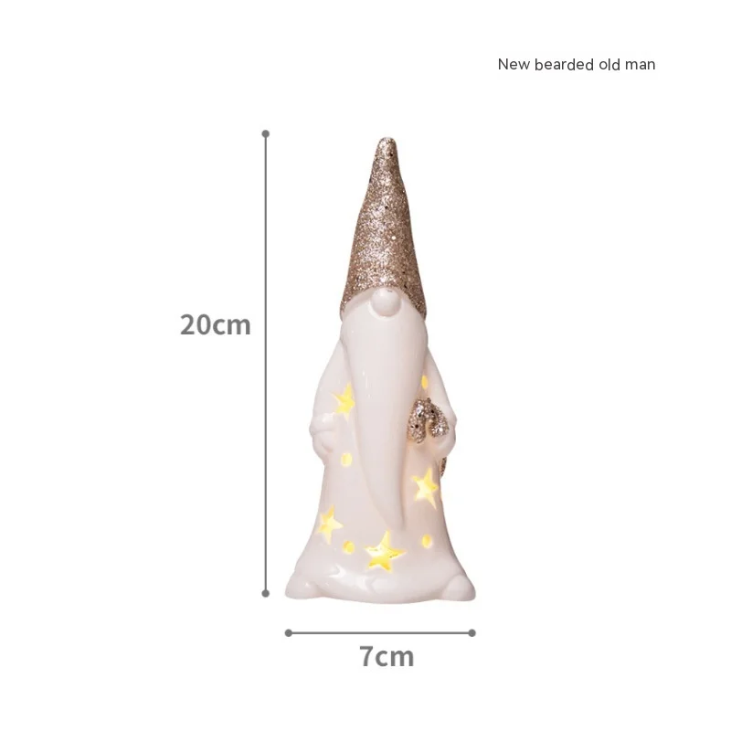 thumbnail image 1 of Christmas Modern Glowing Ceramic Christmas Tree Light Decoration For Home Christmas House Santa Deer Elk Figurine New Year, 1 of 5