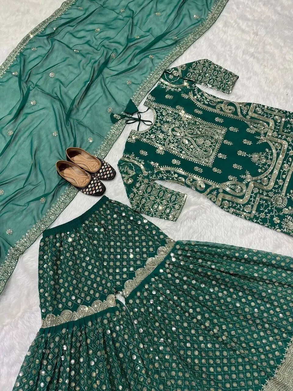 Imitation Georgette Top Dupata Set Indian Wedding Dress