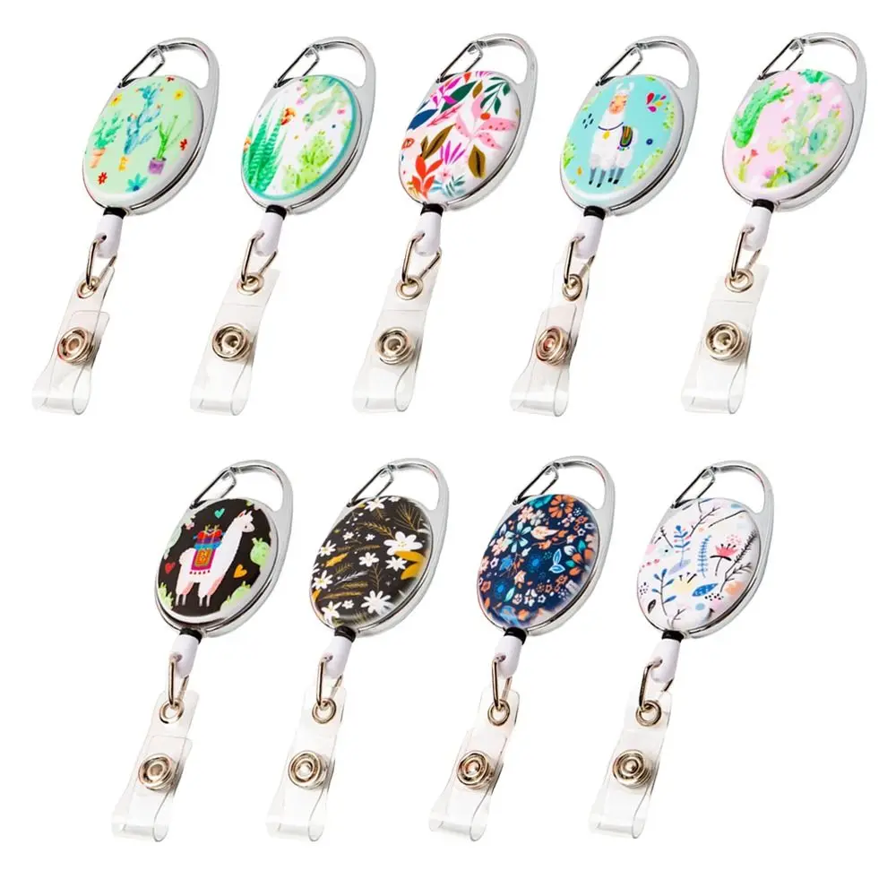 

Oval Retractable Badge Holder ID Card Holder Retractable Multiple Colors Badge Reel Clip Badge Clip Identity Tag