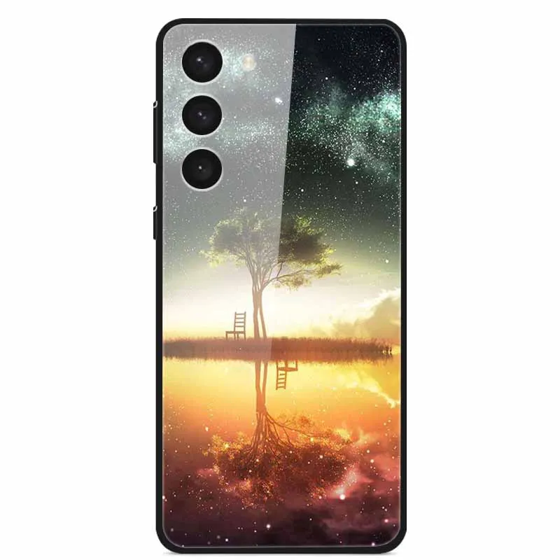 Premium Tempered Glass Case with Space-Themed Design and Enhanced Bumpers