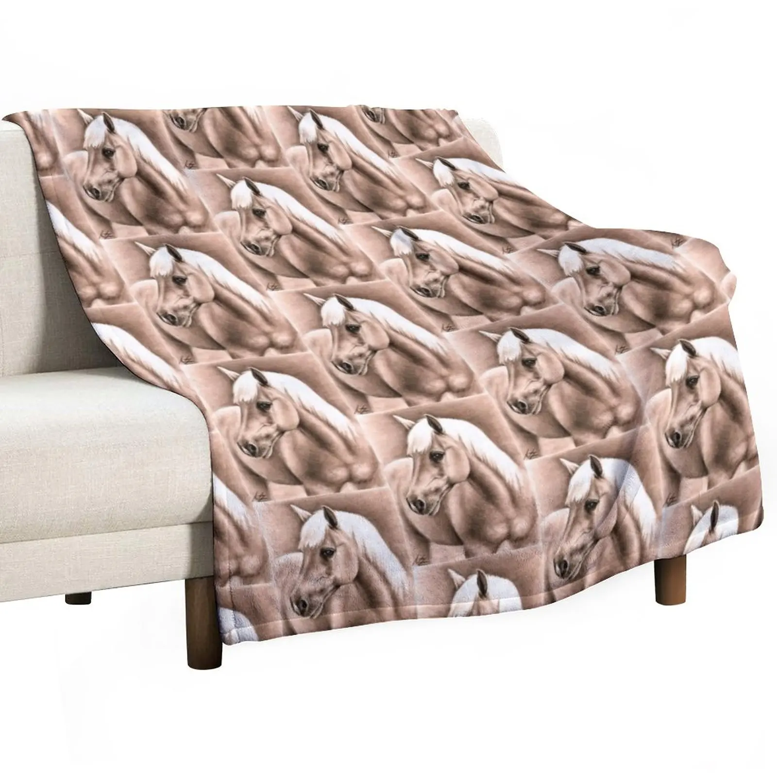

Horse portrait Haflinger Throw Blanket Sofas Sofa Blankets Sofa Quilt
