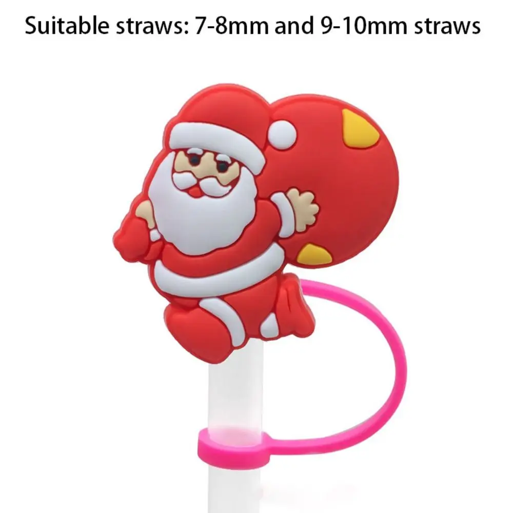 Santa Straw Toppers Santa Claus Straw Toppers Christmas Party Paper Straws  Christmas Straws 