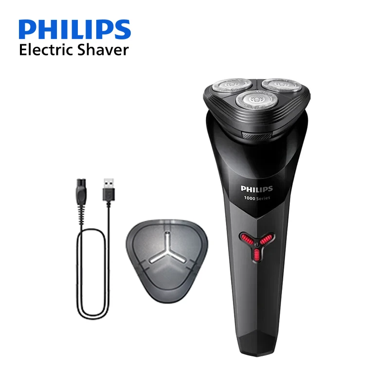 PHILIPS S1113 Electric Shaver USB Charge Stainless Steel PowerCut Blade Razor Triple Floating Head Men Fast Shave Beard Trimmer