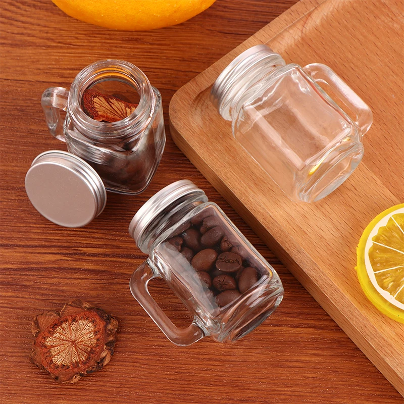 1Pc 40ml Mini Jam Honey Jar Portable Leakproof Coffee Milk Juice Bottle With Lid Home Party Bar Vodka Spirits Shot Glass 3