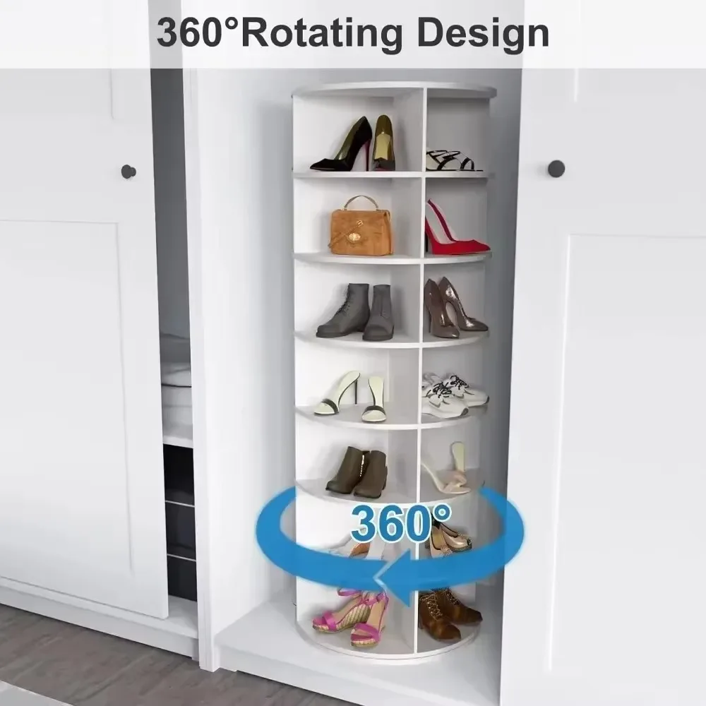 7 Tier Rotating Shoe Rack Space Saving Organizer