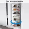 Shoe Rack 7-Tier Spinning, Free Standing Rotating Tower 360°, Easy To Assemble, Space-Saving,White Easy To Clean Shoe Cabinet 4