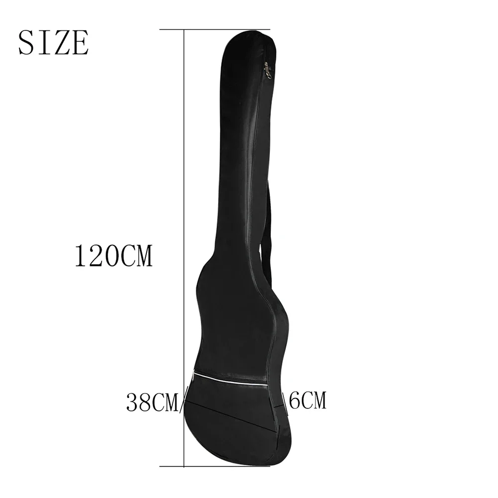 Schwarze Bass-Tasche aus Baumwolle, Oxford-Stoff, wasserdichter Rucksack, doppelte Schultergurte, gepolsterte weiche Hülle, Zubehör – Detail 5