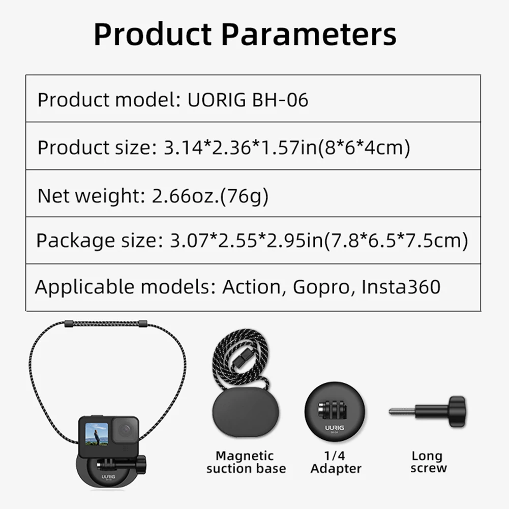 DJI 액션 카메라 마운트, 랜야드 액션 카메라 브래킷, 마그네틱 넥 셀카 거치대, 고프로 인스타 360 포켓