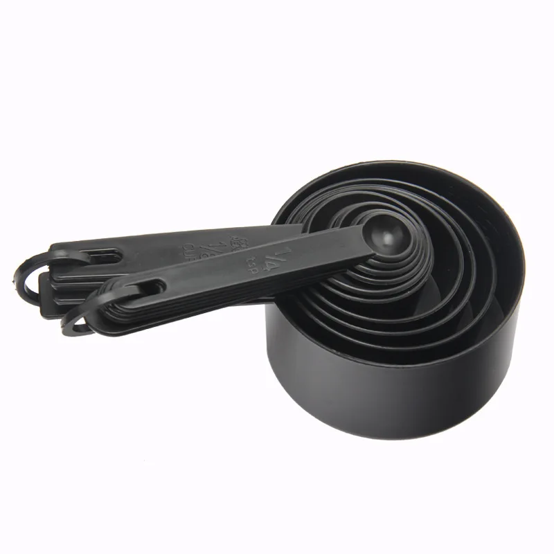 10PCS Black Set Plastic Measuring Spoon Measuring Cup Baking Weighing Tool Milk Powder Spoon Graduated DIY Household TMZ plastic measuring cup kitchen measuring spoons measuring spoon set measuring cup and spoon set