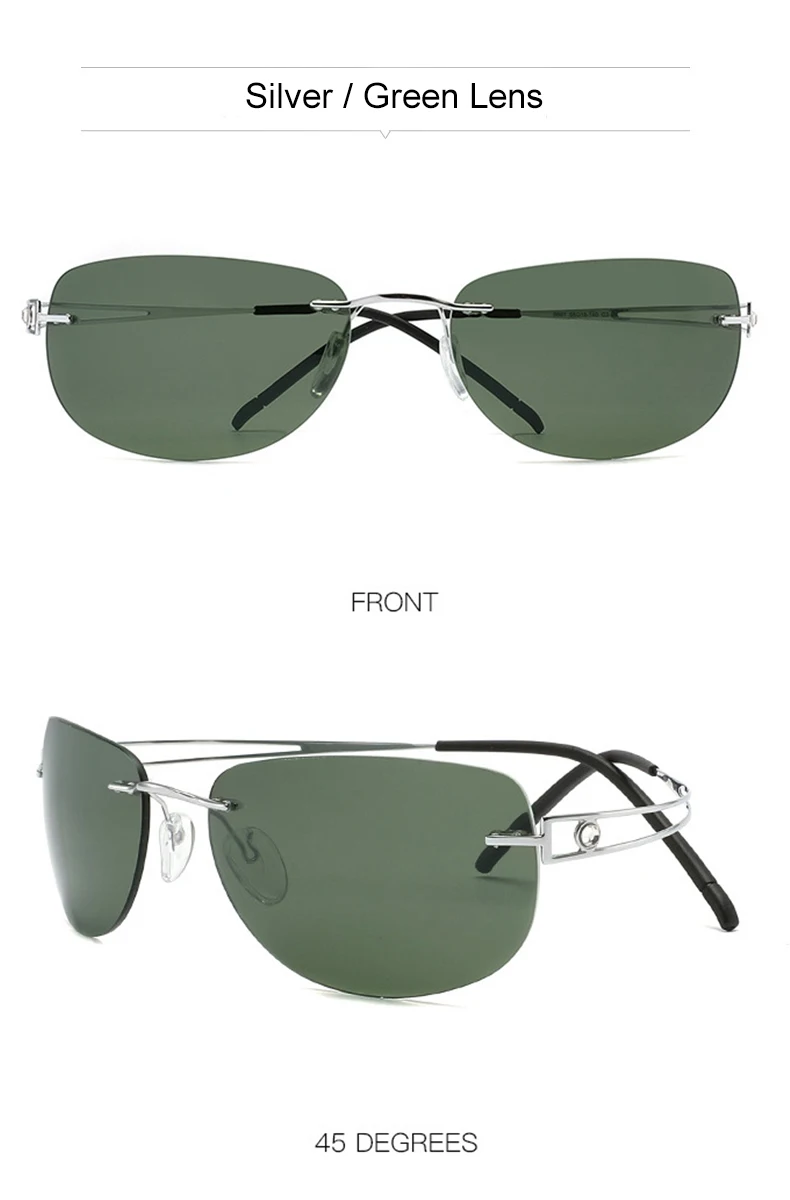 Krasivyy Women's Rimless Oval Screwless Titanium Sunglasses 15