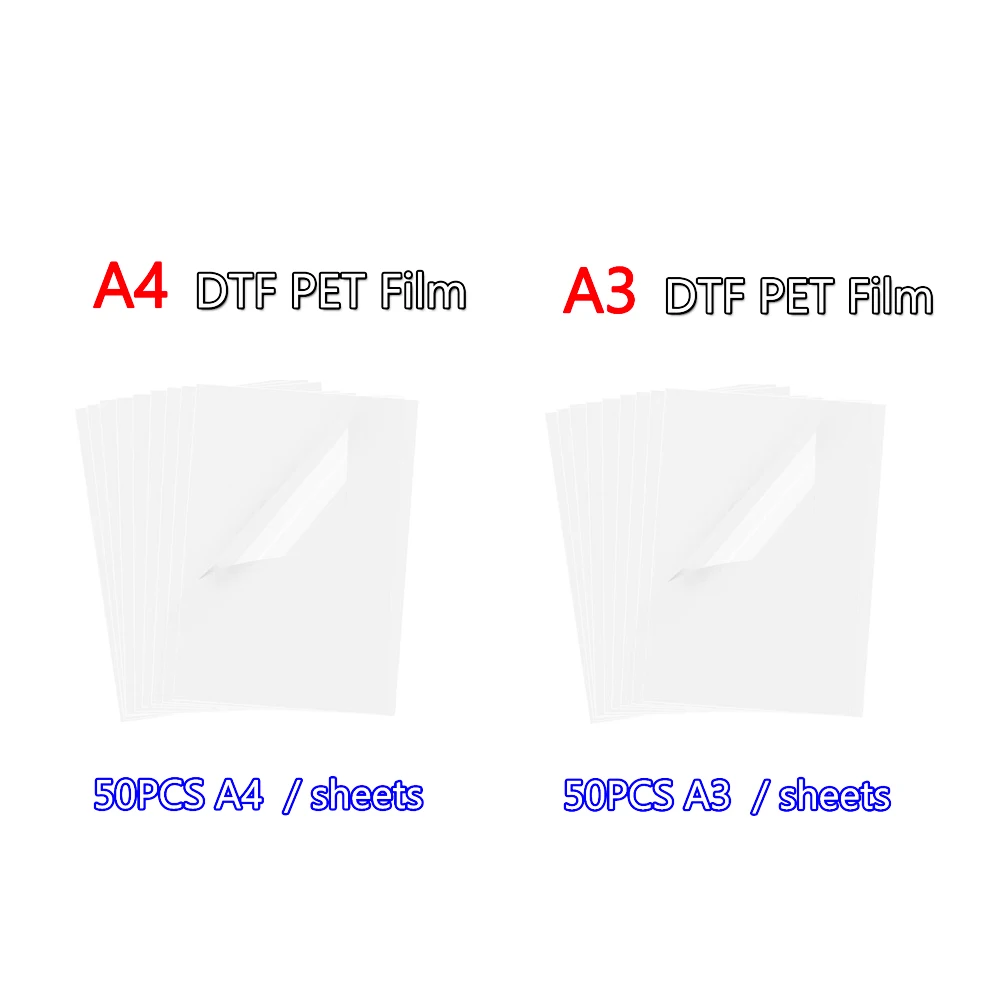 A3/A4 PET 전사 필름, DTF 잉크 인쇄용 직접 전사 필름 인쇄용 PET 필름 인쇄 및 전사