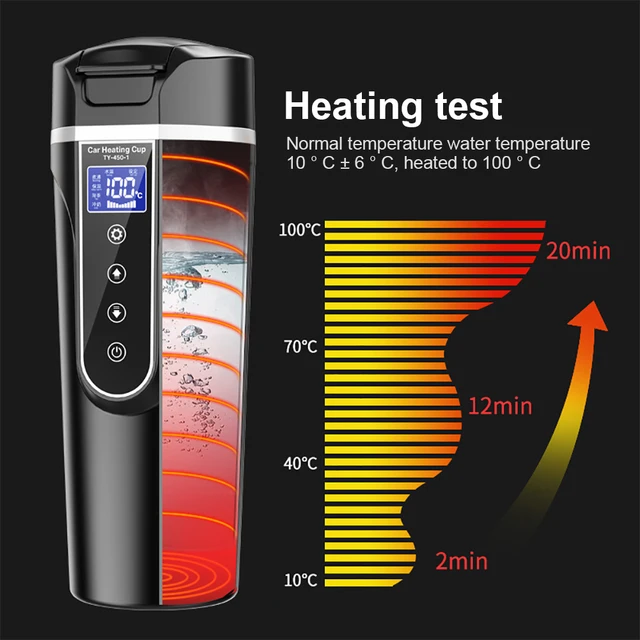 12V/24V automatisch beheizter Becher mit Temperatur regelung Thermo-Auto  becher Edelstahl tragbarer Auto heizungs becher