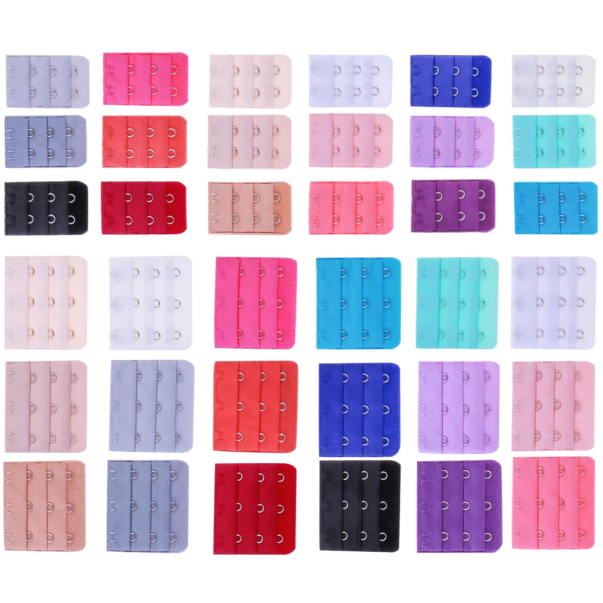 

LUOEM 36 Pieces Women's Extenders 3 Hook 3 Rows Extension For Brassiere Extension Hooks 2 Hooks and 3 Hooks (18 Colors)