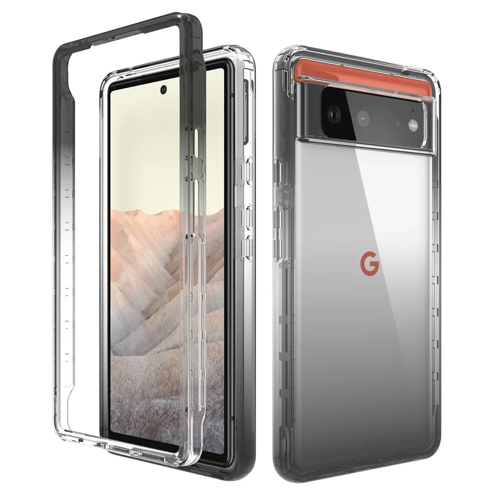 Clear Dual-Layer Shockproof TPU/PC Shell with Candy Color Design