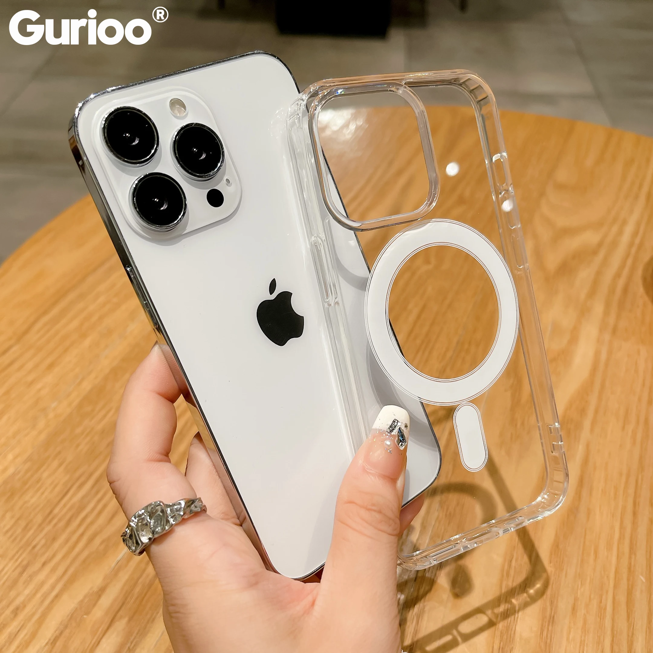 Crystal Clear Magnetic Wireless Charging Phone Case Cover