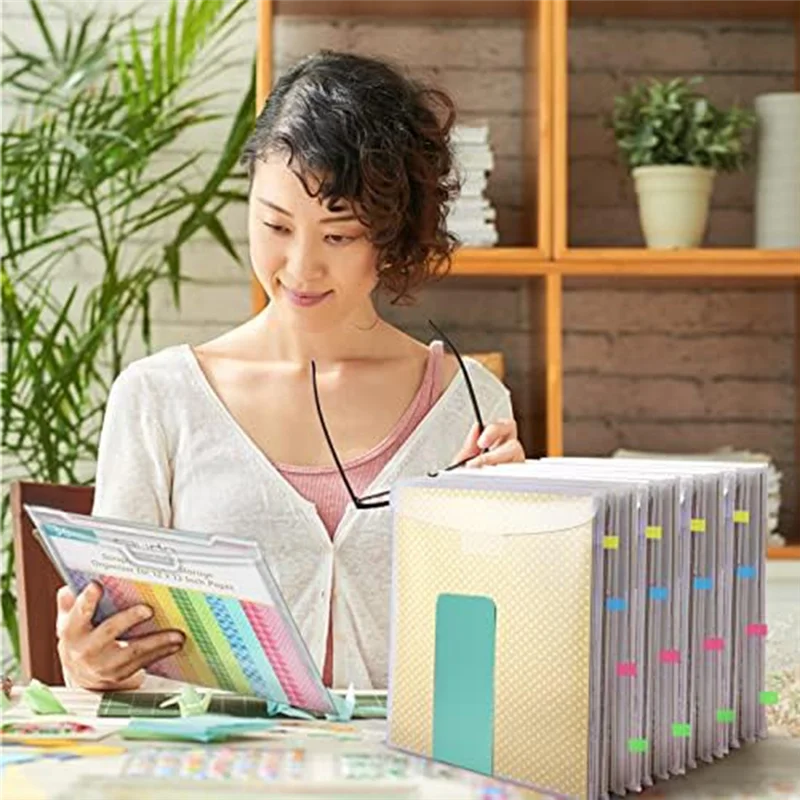 A42Z-36Pcs 버클 디자인으로 플라스틱 스크랩북 종이 보관, 12X12inch를 유지하기 위해 100개의 여러 가지 빛깔의 스티커 색인 탭 포함