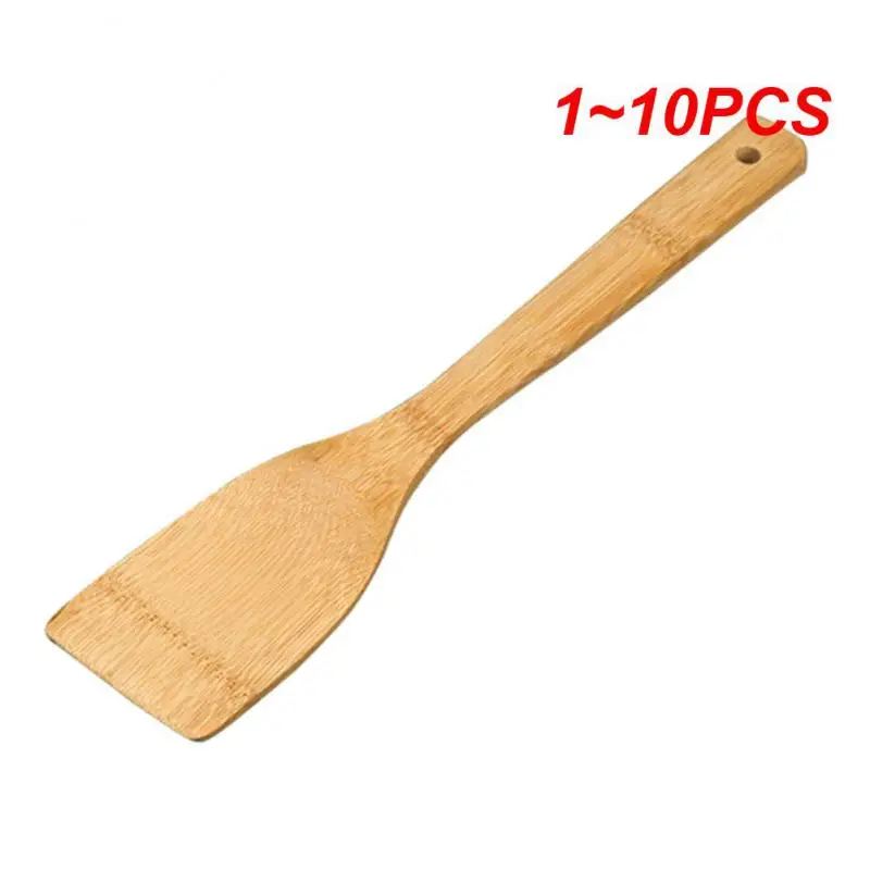 1~10PCS Bamboo Spatula Natural Bamboo Wood Kitchen Spatula Spoon Holder Cooking Utensils Dinner Food Wok Shovel Kitchen