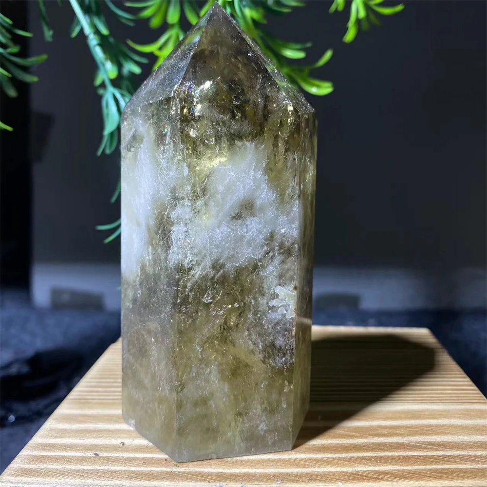Rare Citrine Stone Natural Smoky Quartz  Yellow Crystal Point Tower Mineral Energy Healing Hexagonal Wand Home Decor Gift 2