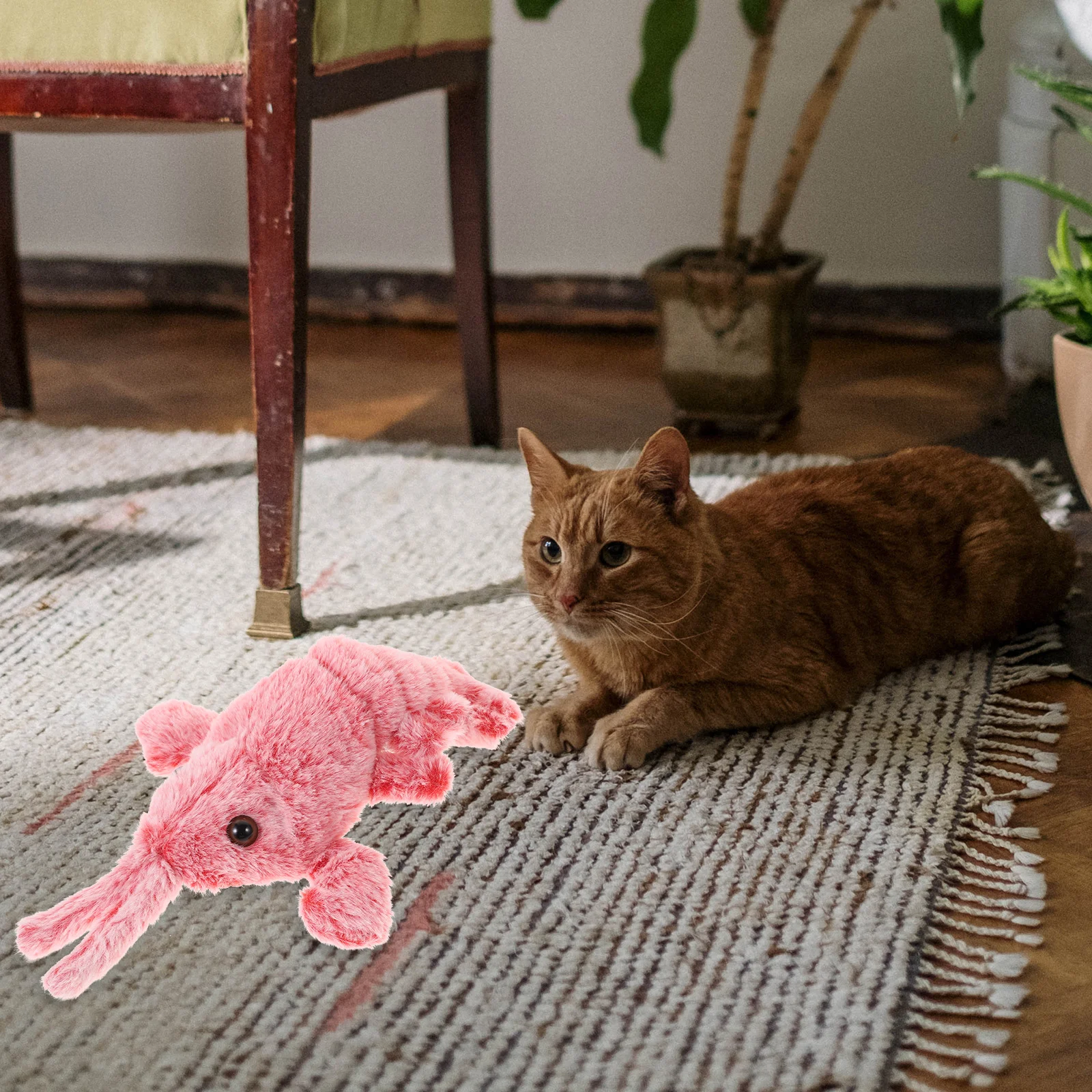 Balacoo 봉제 고양이 장난감, 전기 플로피 랍스터, 인터랙티브 씹는 박제, 애완 고양이 춤추는 움직이는 장난감