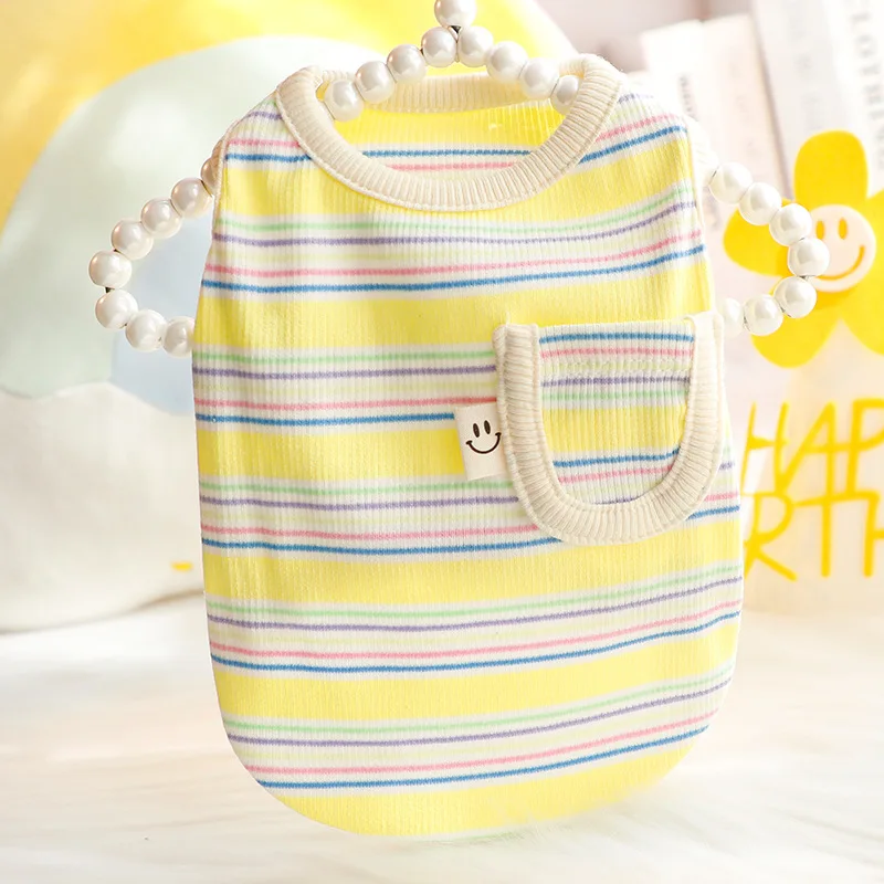 Dog Clothes Spring/Summer Thin Cat Princess Vest Cute Pocket Cotton Soft Miniature Dog Teddy Pet