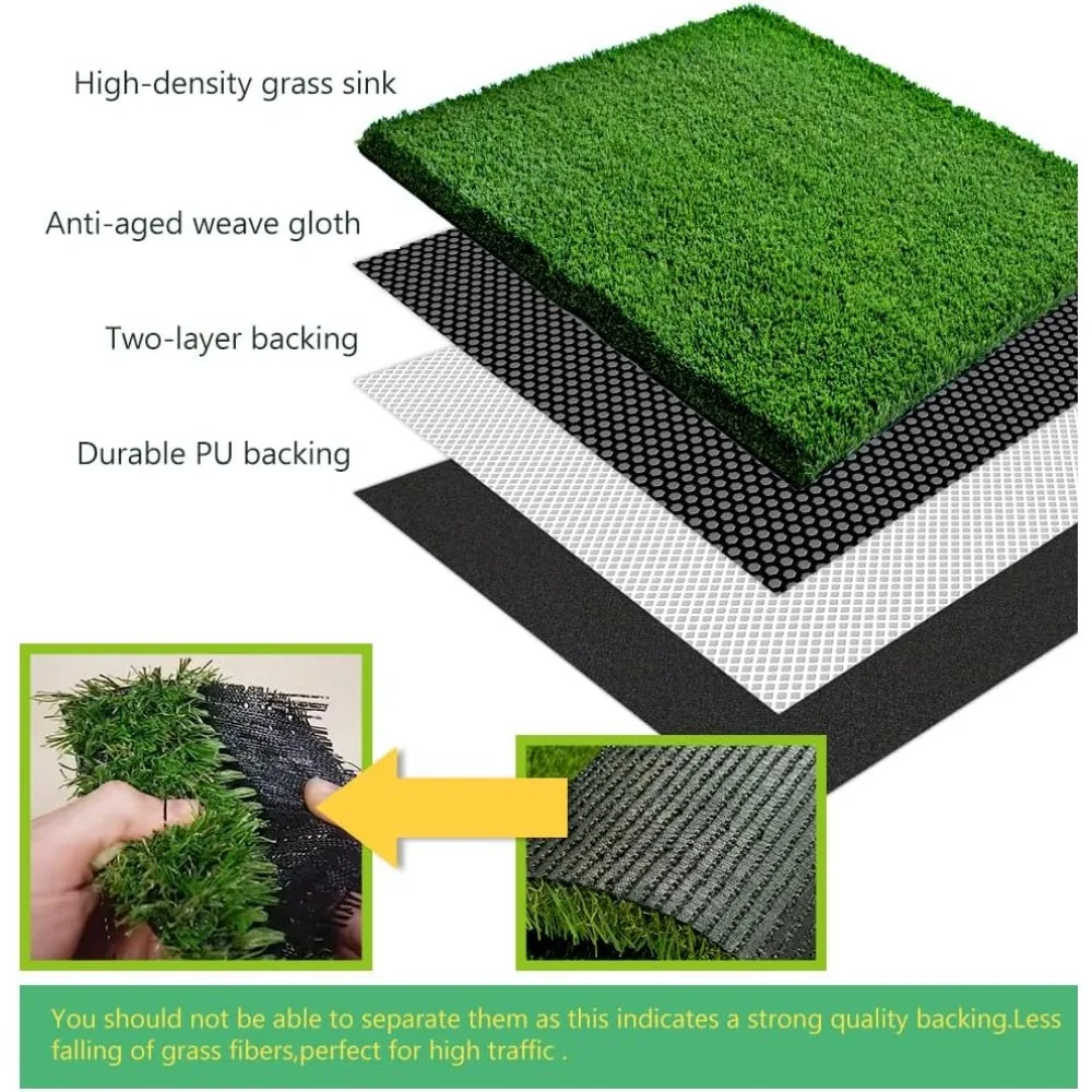Turf Lawn, 1.5" Indoor Outdoor Garden Lawn Landscape Synthetic Grasses Mat Fake Grass Rug (5 X 35 Feet), Artificial Grass