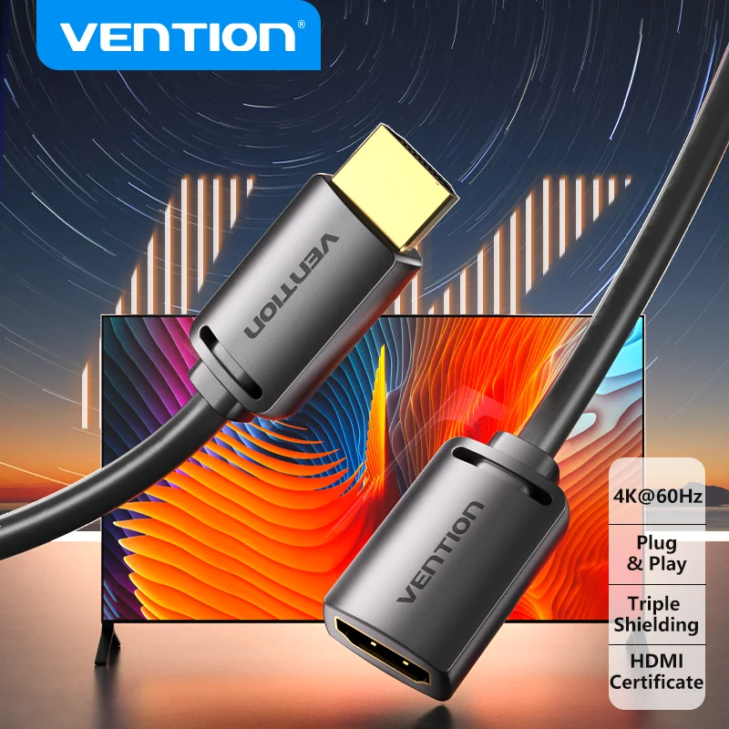 Vention Extension Cable HDMI 2.0 Cable for PS5 GoPro Hero 8 8K/60Hz  4K/120Hz Ultra High-Speed 48Gbps eARC HDCP 8K Cable HDMI 2.1