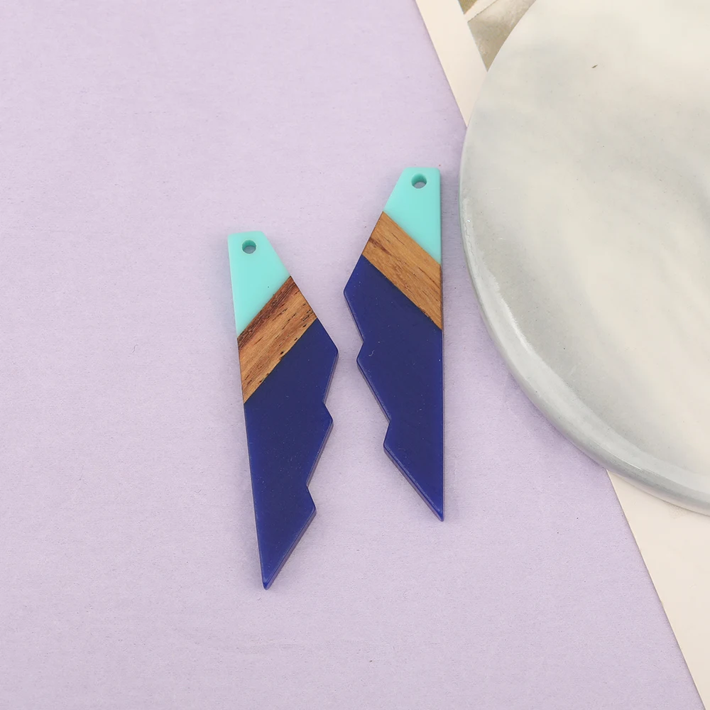 Cordial Design 40Pcs 14*53MM Jewelry Accessories/Hand Made Charms/Jewelry Findings&Components/Natural Wood&Resin/Serrated Shape - cordial
