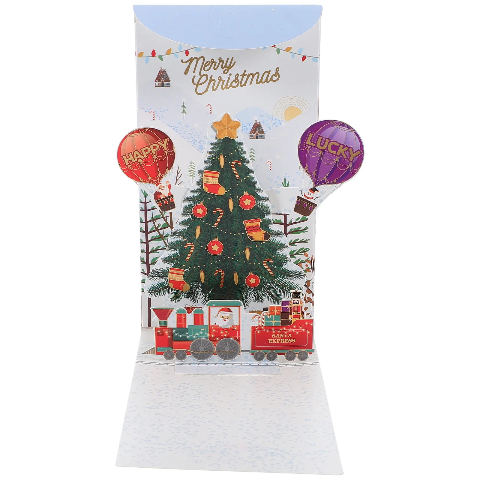 Christmas Pop up Cards Three-dimensional Red Envelope Greeting Xmas Supplies Paper