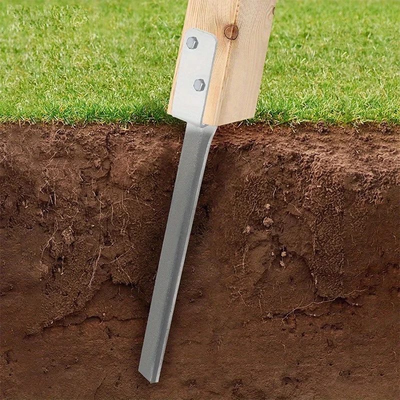 Steel Driven Ground Anchors for Wooden Swings Stakes Impact Ground Sleeves Wood Post Reinforcement Heavy Duty Fixation