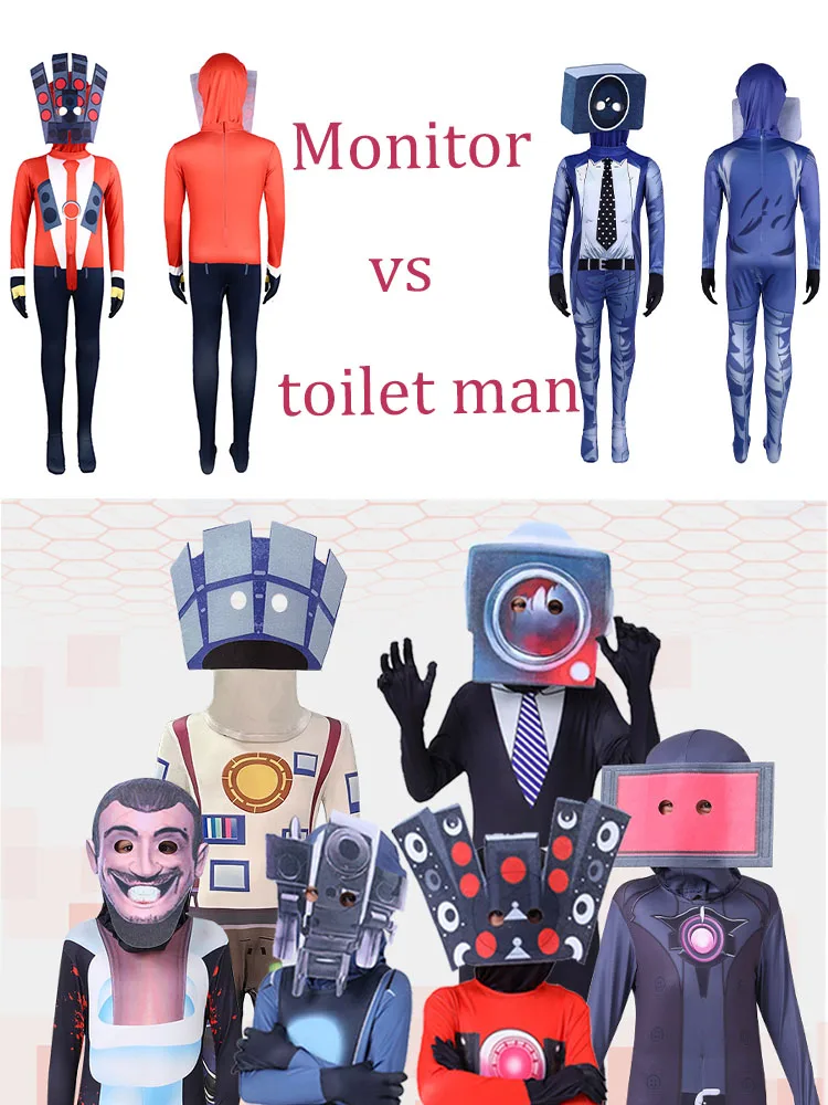 

Halloween Fun Tight jumpsuit Children's Role Play Funny Costume Captain vs. TV Man