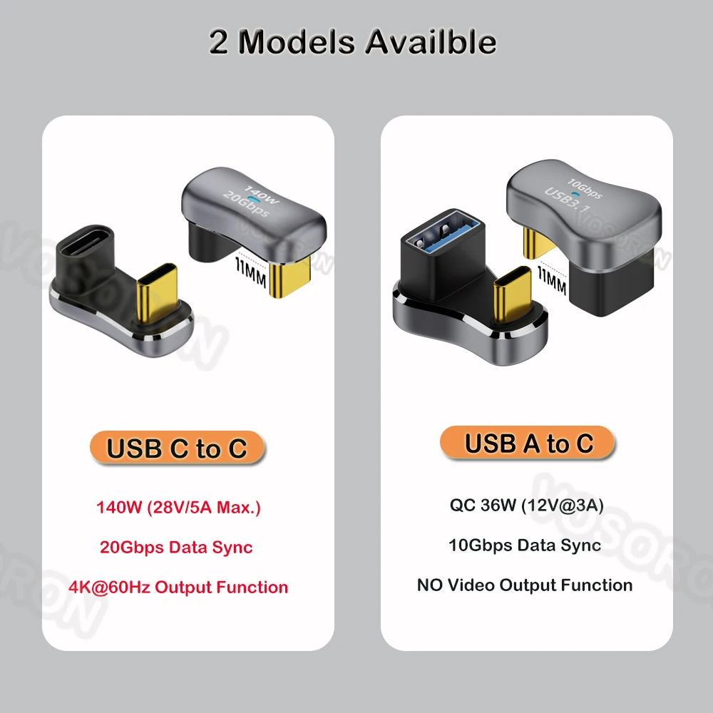 Adaptateur USB-C à 90 Degrés – Lot De 5 – Support 40 Gbit/s, Charge PD 240 W, Vidéo 8K @ 60 Hz – Compatible Steam Deck, Switch, PC, Téléphones – Boîtier Aluminium Compact - 8