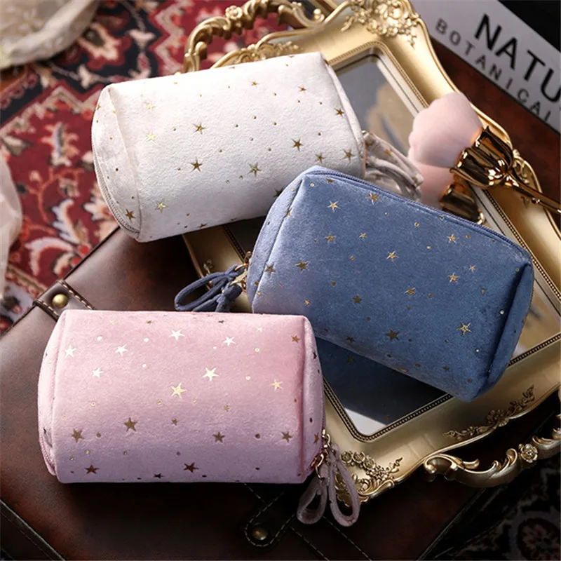 

New Velvet Women's Makeup Bag Portable Toiletry Beauty Cosmetic Bags Case Travel Organizer Girls Lipstick Storage Pouches