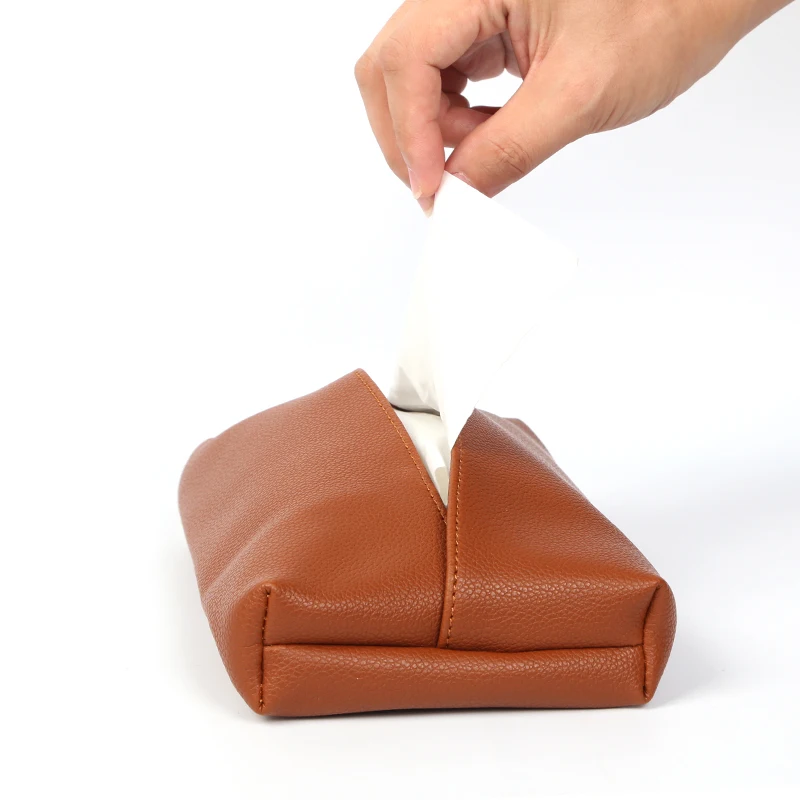 Tissue Box Light Luxury Living Room Creative Nordic ins Wind Rectangular Storage Car PU Leather Pumping Paper Box 3