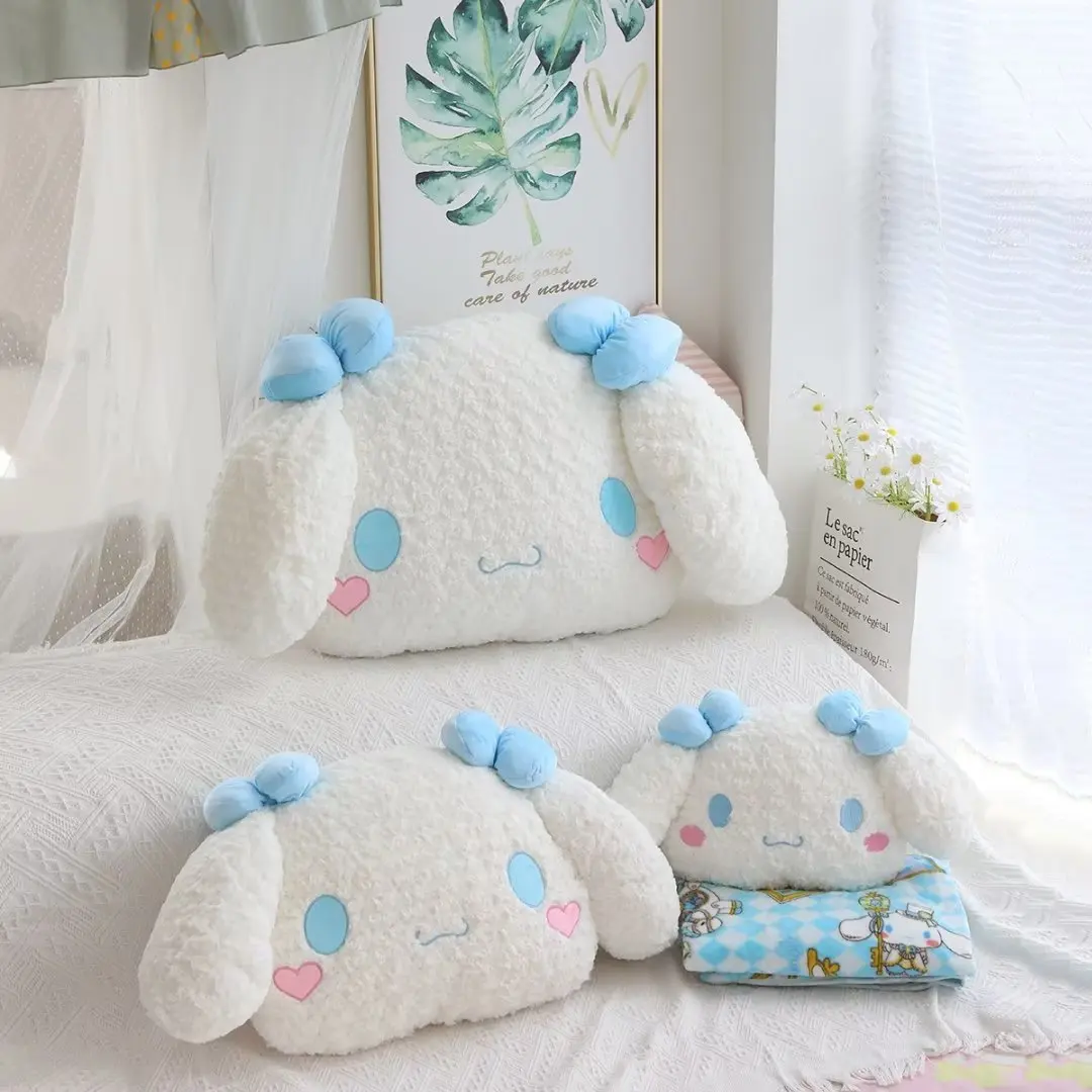 

100cm Queen Size Cinnamoroll Plush Toy Kawaii Sanrio Stuffed Doll Bedside Mat Bay Window Cushion Girlish Room Decor Gift for Kid