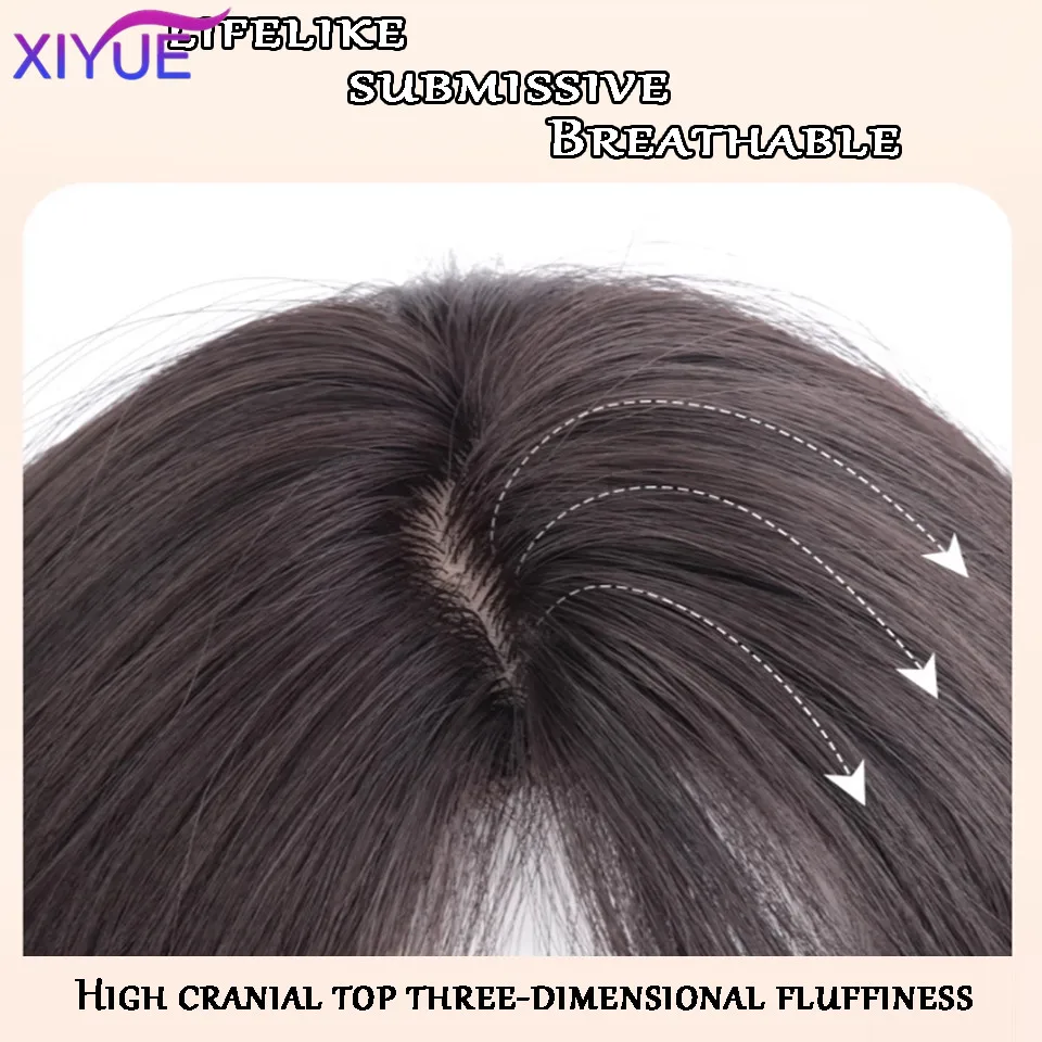 XUTYE Wig Women's Long Hair Full Head Set with Natural Synthetic Hair Water Ripple Daily Full Top Wig Set