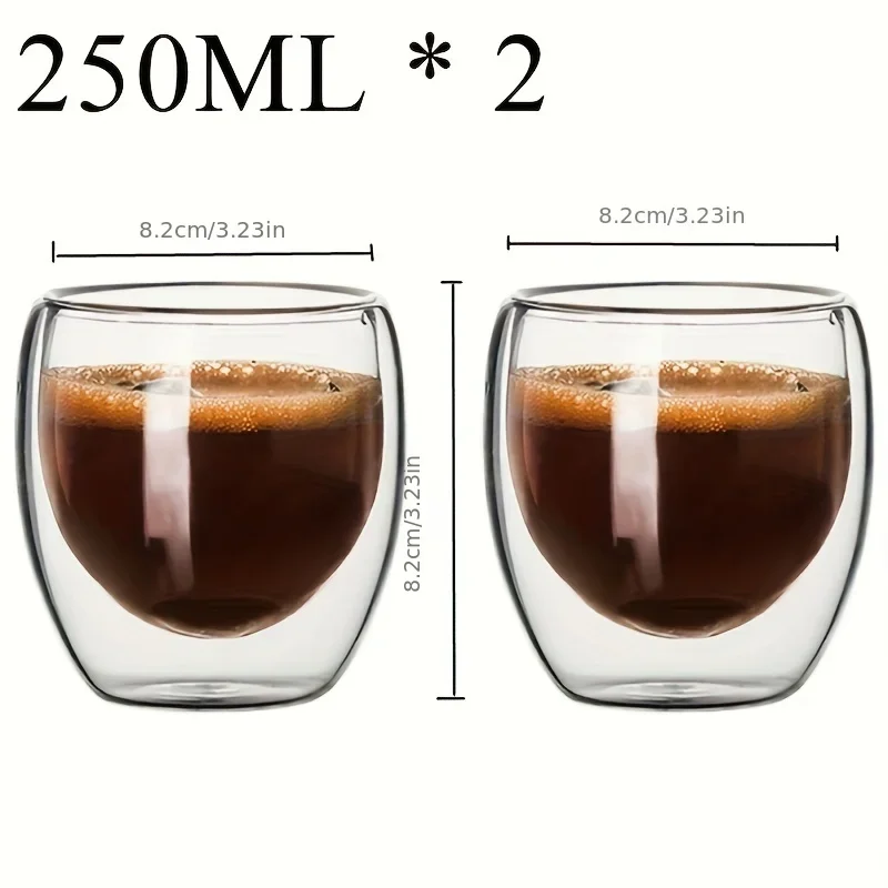 Coffee Glass Cup Double Wall Heat Insulation
