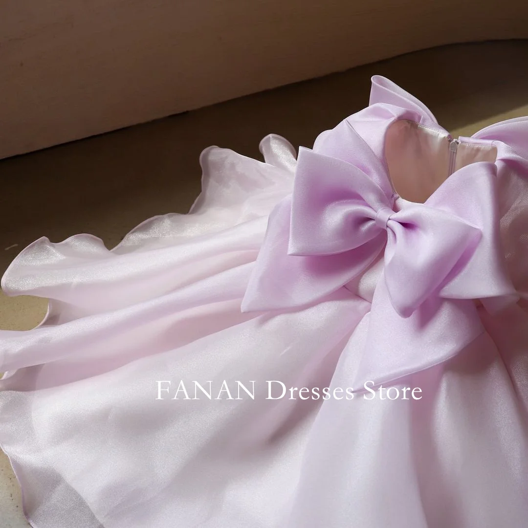 

FANAN Pretty Flower Girl Dresses Simple Bow Elegant Princess Organza Ball Gown For Kids Birthday Party First Communion Dress