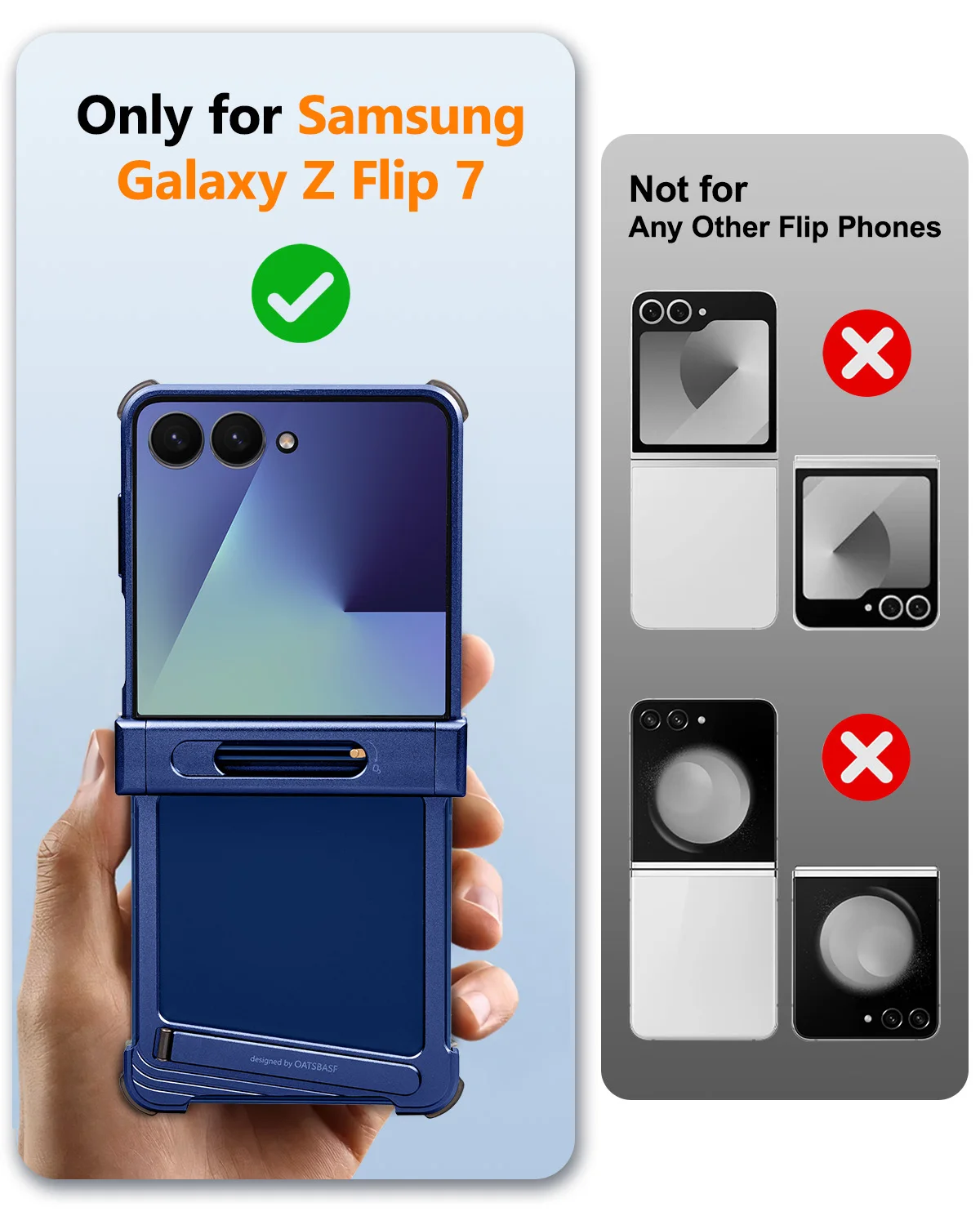 Eary Frame Case for Samsung Galaxy Z Flip 7 for MagSafe Wireless Charging With Hidden Stand 0-90°Adjustable 7 Phone Cover Shell