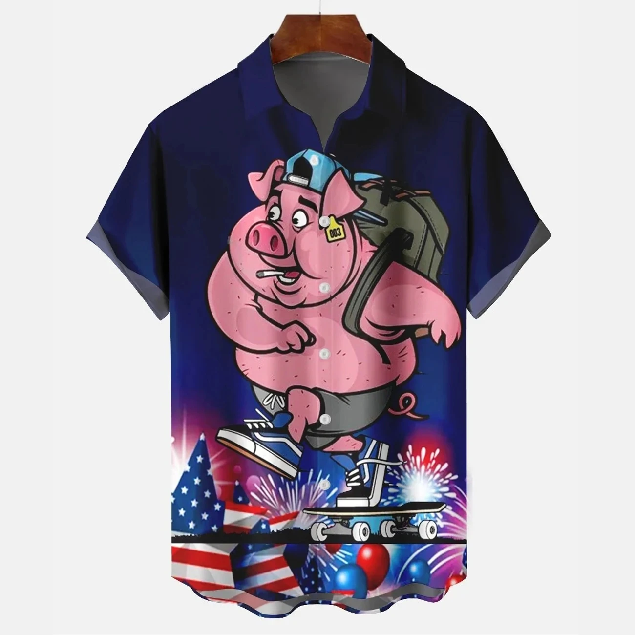 

Animal Lovely Pattern Hawaiian Men's Shirts Funny Fashion 3d Printed Short Sleeve Tops Loose Lapels Personality Oversized
