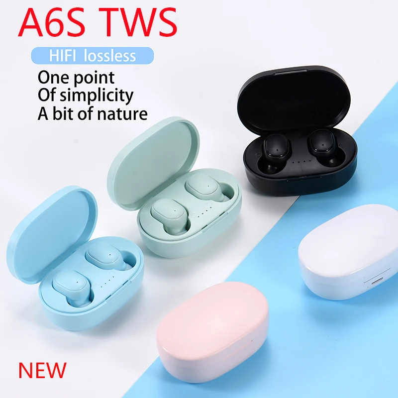 

Original A6S TWS Headset Wireless Earphones Bluetooth Headphones Sport Stereo Fone Bluetooth Earbuds for Xiaomi iPhone PK E7 E6