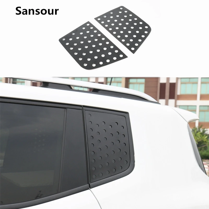

Sansour Car Rear C Pillar Window Glass Sports Plate Molding Trim Car Triangle Side Decorative Cover For Jeep Renegade 2015-2016