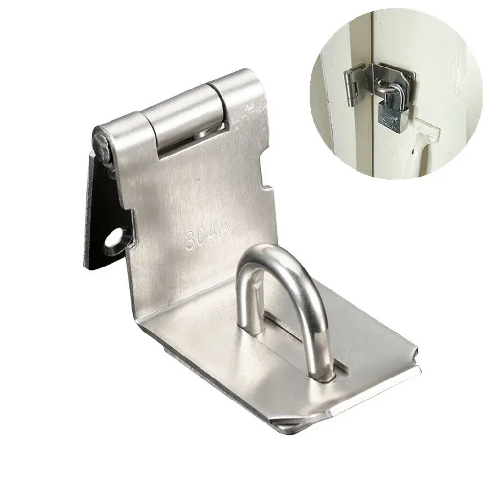 Padlock Hasp Door Latch Lock Stainless Steel Right Angle Shed Gate Household Burglar-proof Bolt Buckle door latch