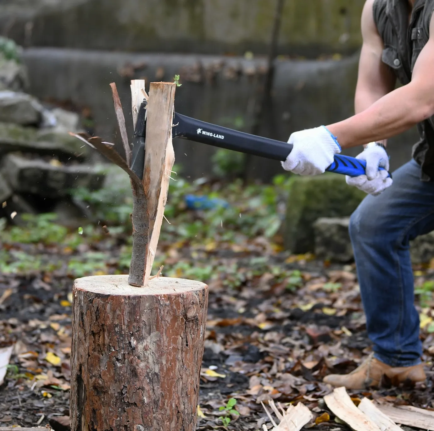 38" Fiberglass Handle Camping Axe Hatchet Outdoor Survival Camping Wood Splitting Axe For Felling