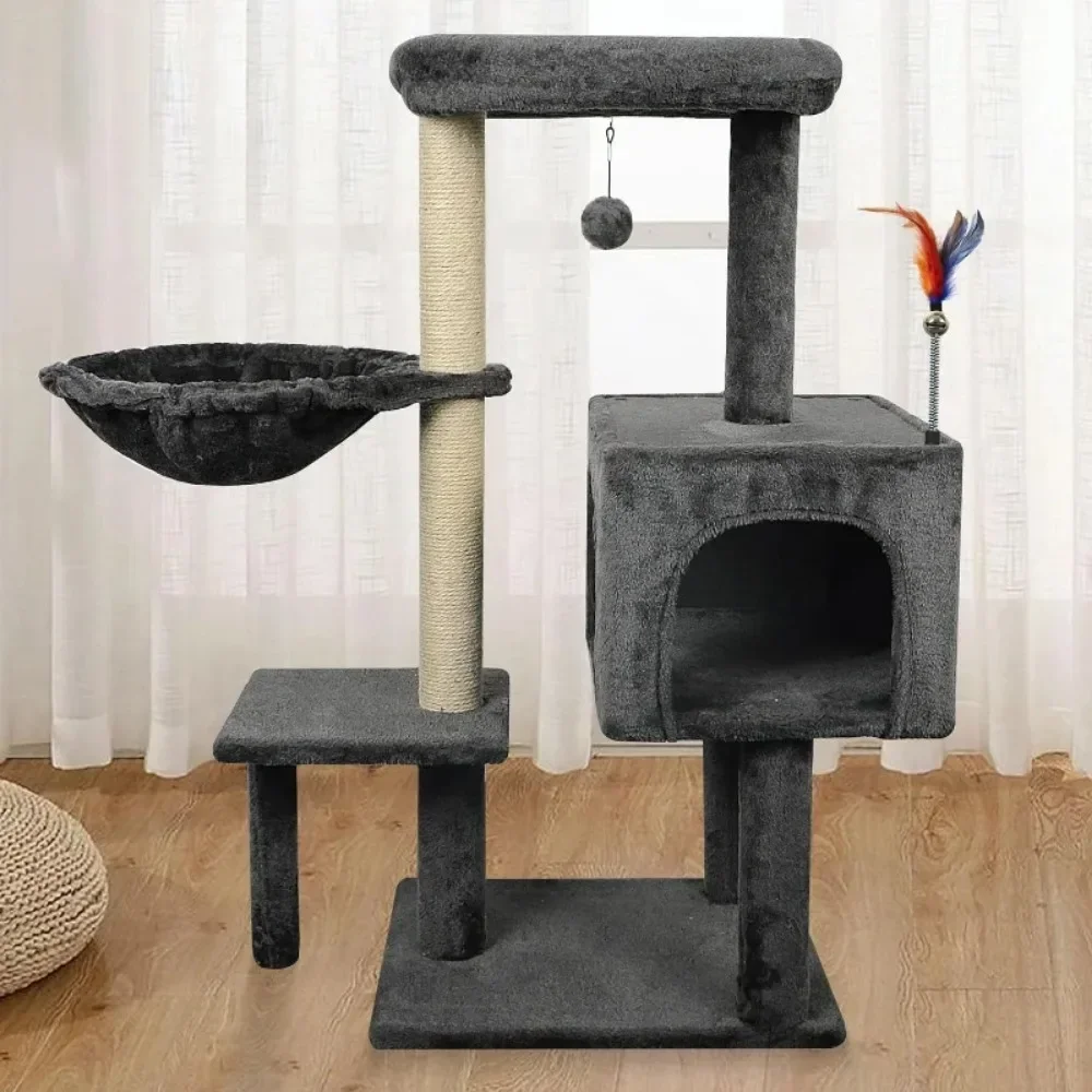 

35.43"Tall Cat Tree Cat Tower with Cat Scratching Posts for Indoor, Furniture Activity Centre Climbing Tree with Condo